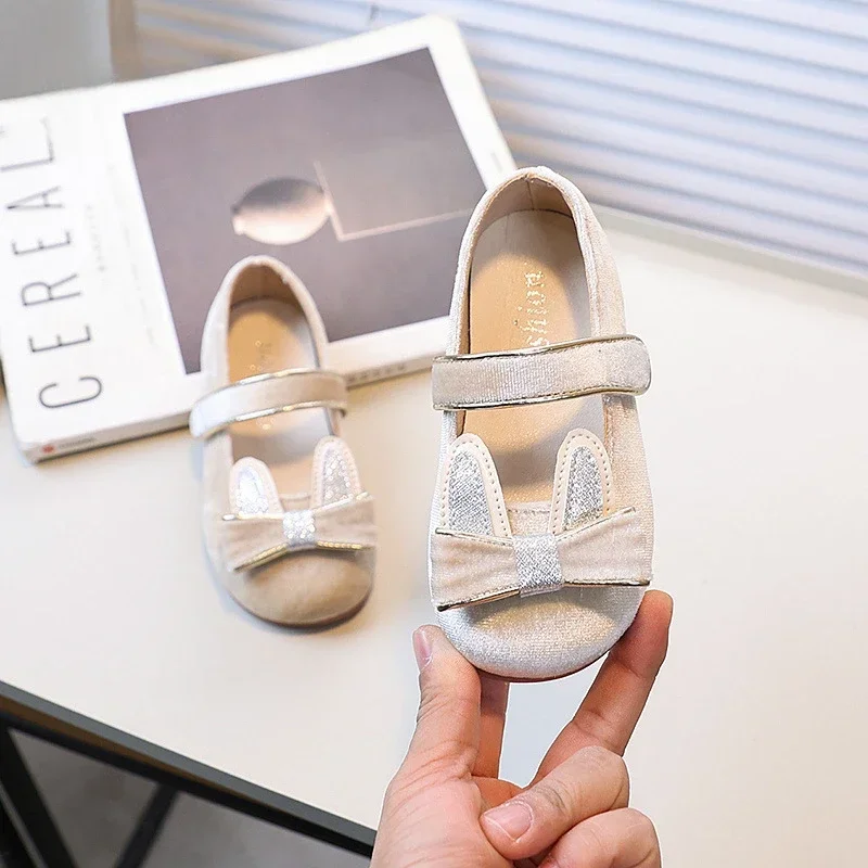 Children's Leather Shoes Cute Versatile Girls Moccasins Fashion Spring Autumn Kids Causal Princess Flat Shoes Soft Bottom New