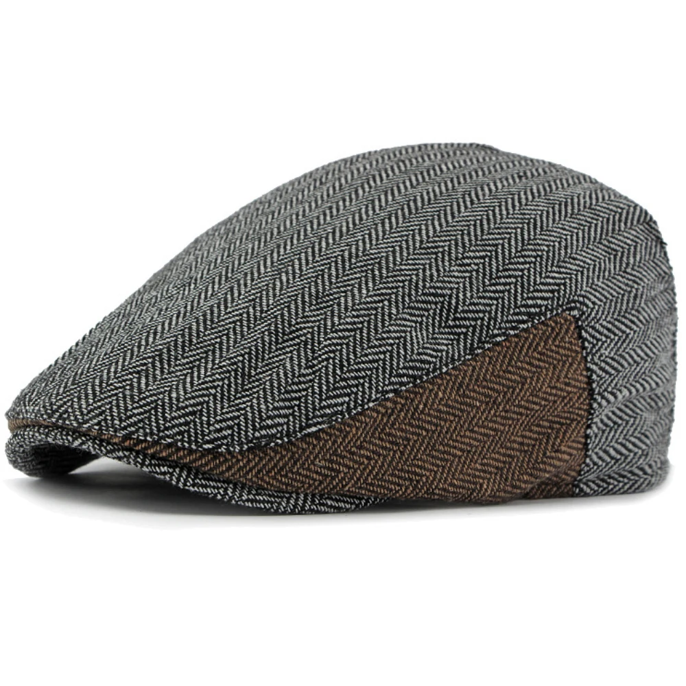 

MZ4240 Berets Spring Autumn Winter Caps for Men Women Striped Beret Hat Patchwork Ivy Flat Cap Male Female Adjustable Beret Caps