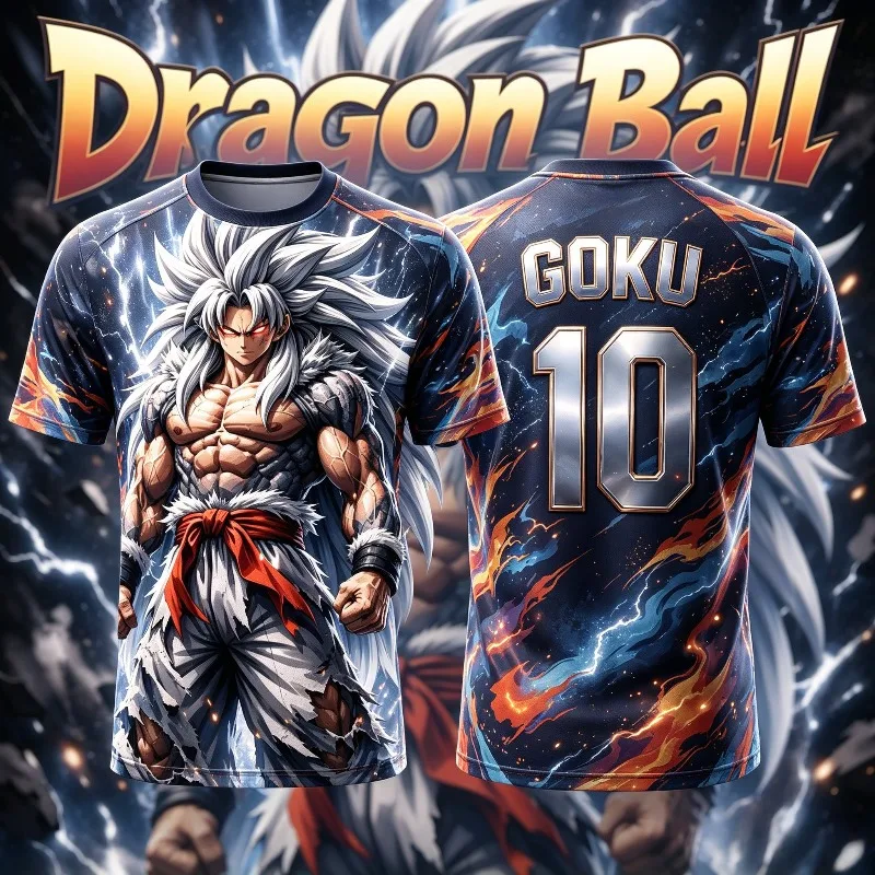 Camiseta de Verano 2026 con Estampado 3D de Goku Ultra Instinto de Dragon Ball, para Hombre, Transpirable, Deportiva, Informal, de Manga Corta, Estilo Anime