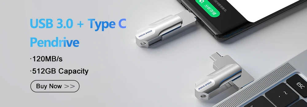 MOVESPEED 1000 MB/s Solid State Pen Drive USB3.2 Gen 2 Typ C Flash Drive 1 TB 512 GB 256 GB 128 GB Pendrive für PC Smartphone Tablet – Detail 2