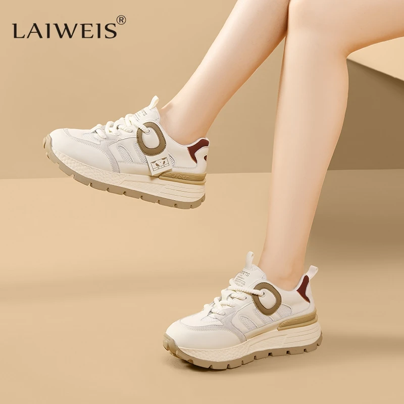 Luxury Brand Retro Flat Platforms Women Sneakers Outdoor Non Slip Ladies Casual Sports Shoes Students Leather Shoes Woman
