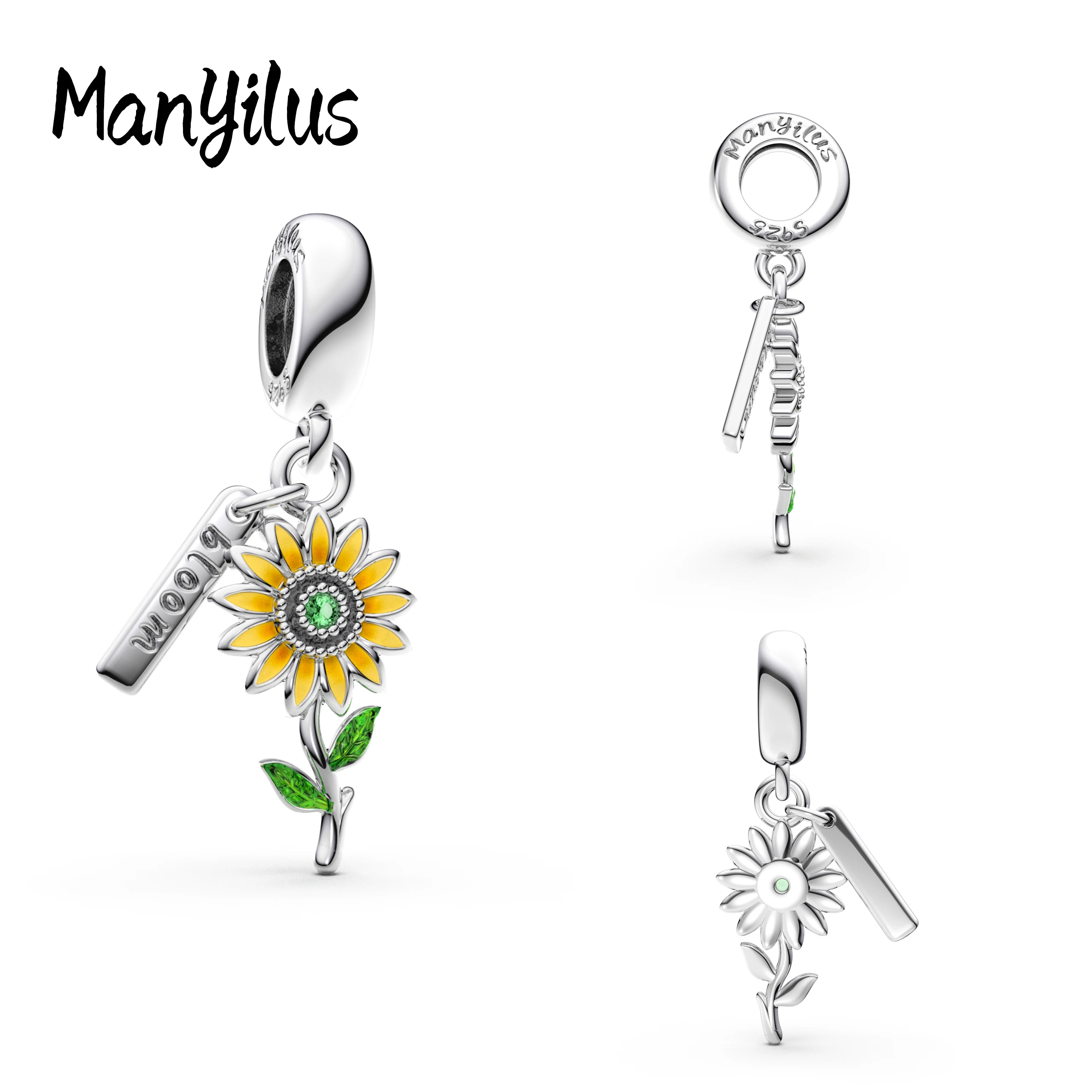 

Manyilus New 2025 Sunflower Charms S925 Sterling Silver Spanish Bear Beads For 925 Original Bracelet Jewelry Making Beads Gifts