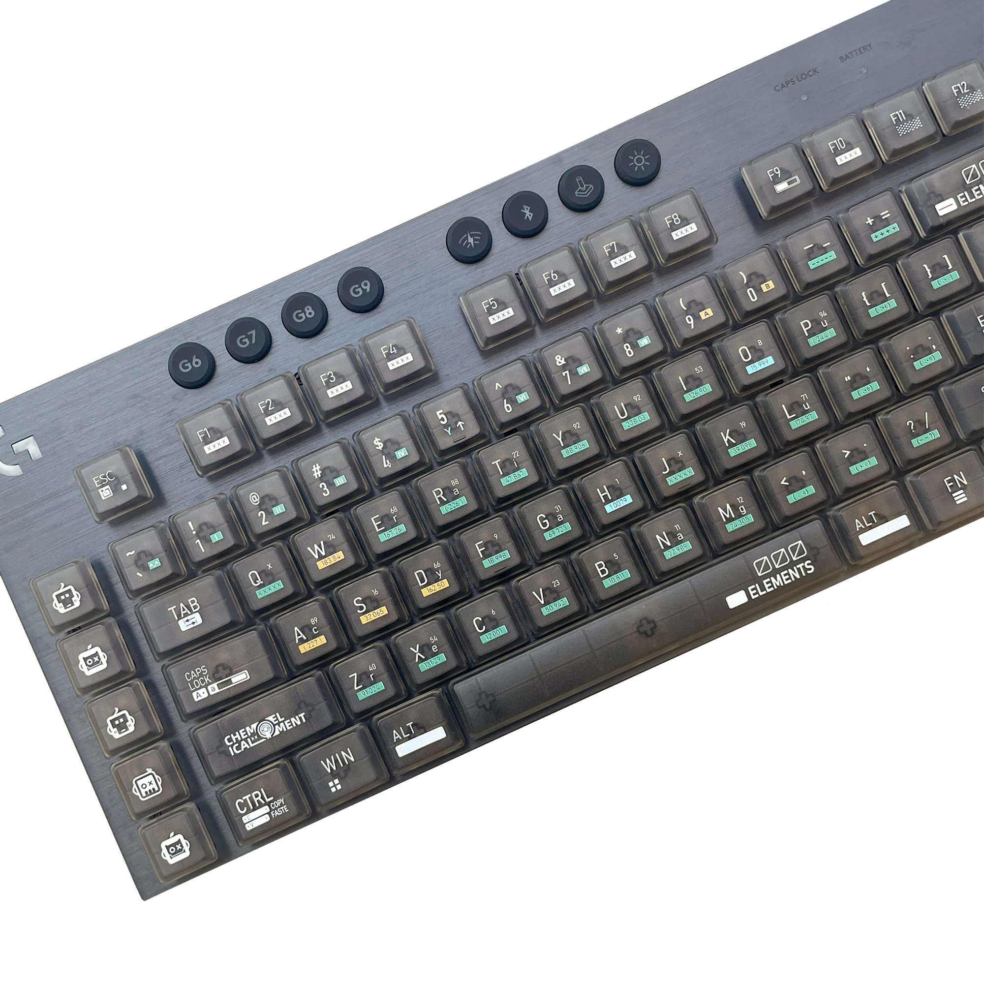 Chemical Elements Periodic Table Theme MX Low Profile Keycaps Compatible with Logitech G915X Mechanical Keyboard