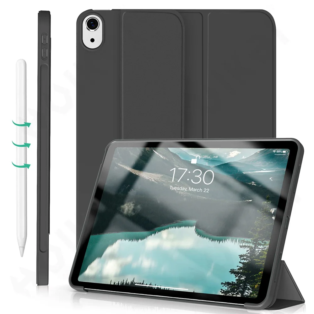 Case for iPad 11 Air 13 11 2025 inch Slim Translucent Back Tri-Fold Stand  Tablet Pen Charging Auto Wake/Sleep