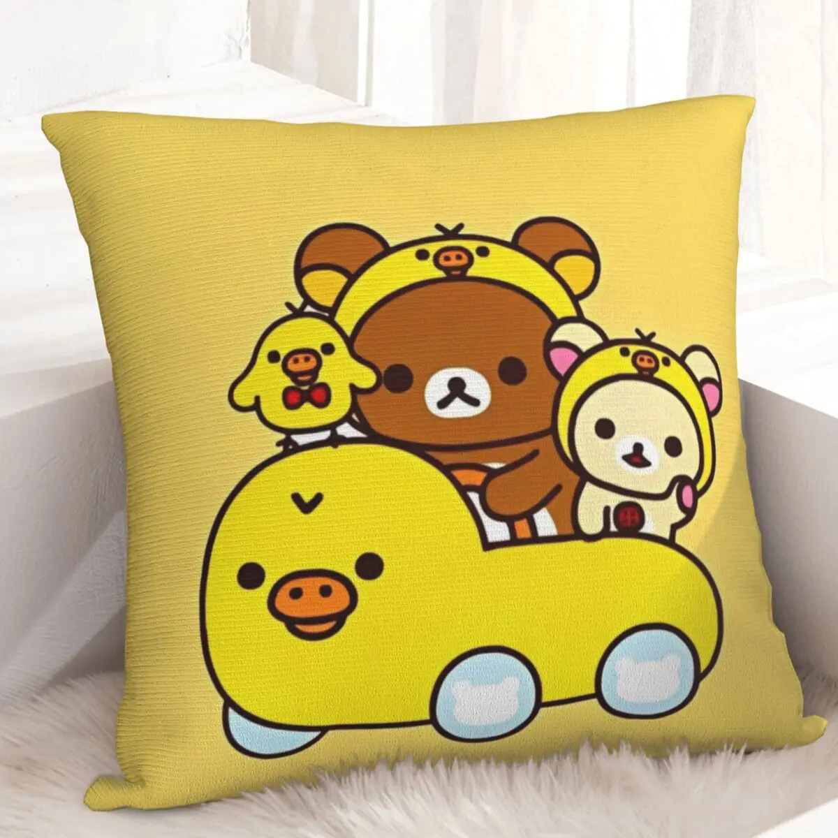 

Rilakkuma Korilakkuma Bear Pillow Case Cushion Cover Square Design Pillow Cover Christmas Pillowcases For Sofa Home Decoration
