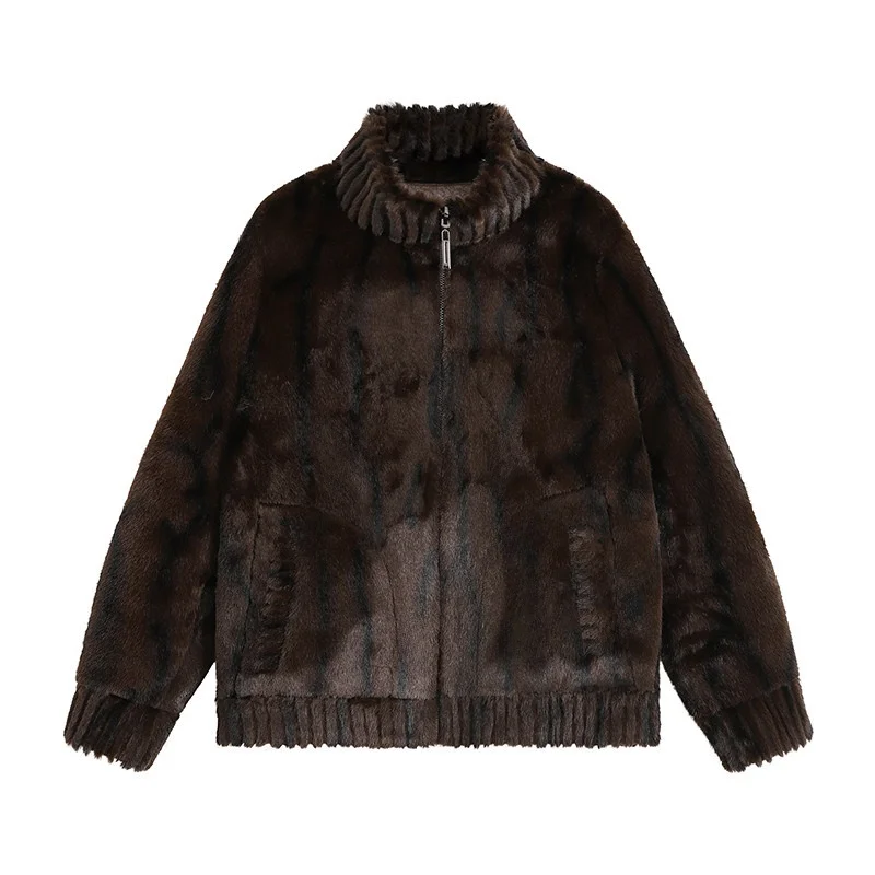 

Ретро-куртка в американском стиле с флисовой подкладкой, двусторонняя, из искусственной кожи, мужская, модная, для городского уличного стиля, зимнее пальто для пар