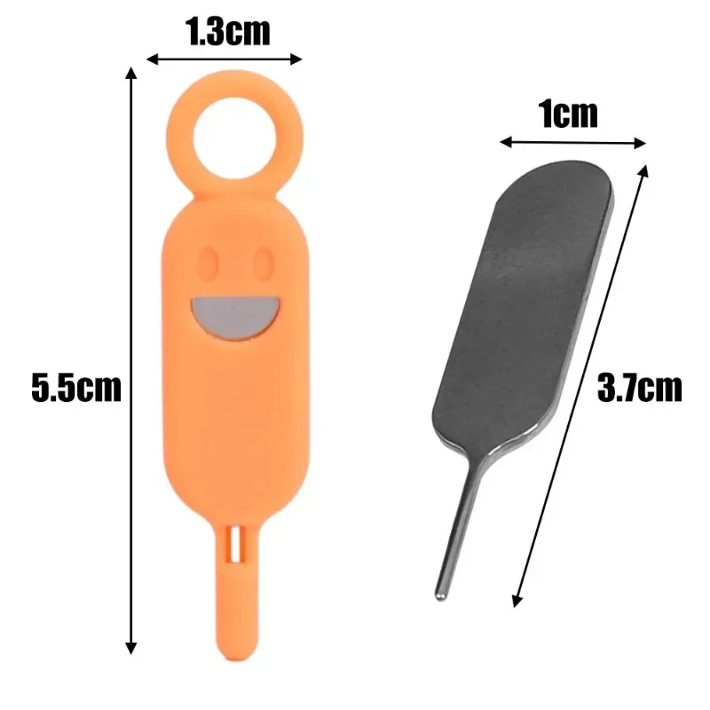 분실 방지 SIM 카드 제거 배출 핀 바늘, 보관 케이스 포함, 휴대폰 SIM 카드 보호대 거치대 배출 도구 바늘, 1 개, 5 개