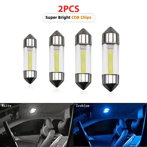 12V 차량용 독서등 이중 LED 실내 C5W 자동차 조명 후면 루프 전구 트렁크 라이트 개조 31mm 36mm 39mm 41mm