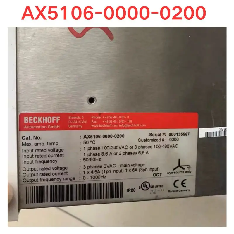 Used AX5106-0000-0200 drive Functional test OK