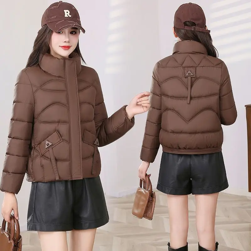 Winter Cotton Jacket Women's Thick Solid Short Coats New Korean Casual Outerwear Ladies Temperament Warm Cotton Padded Jacket