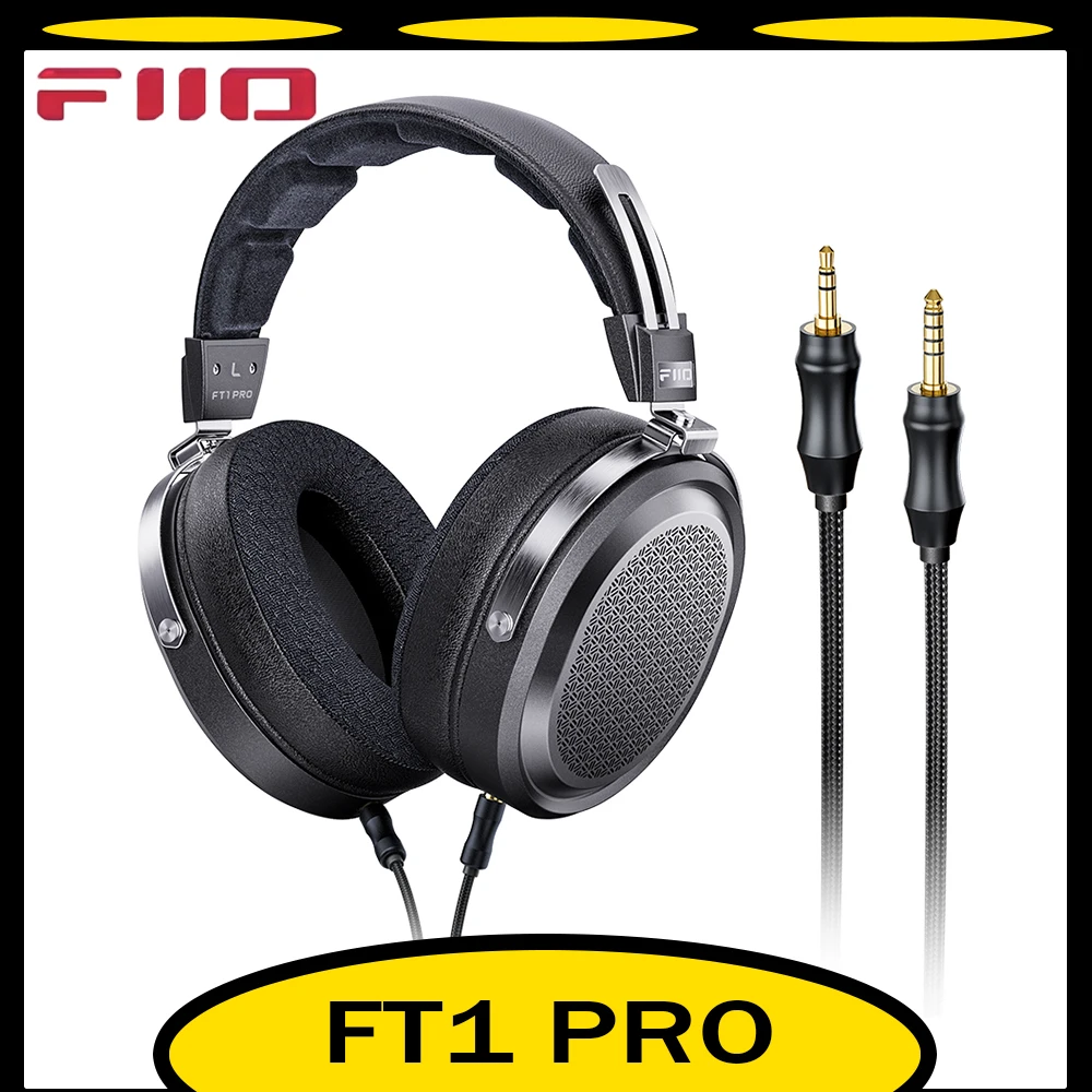 Fiio FT1 Pro Headphone Open Flat Headband Wired Hifi Headphones Customized 1μm Ultra-slim Diaphragm 374g 20Ω Sensitivity Gifts