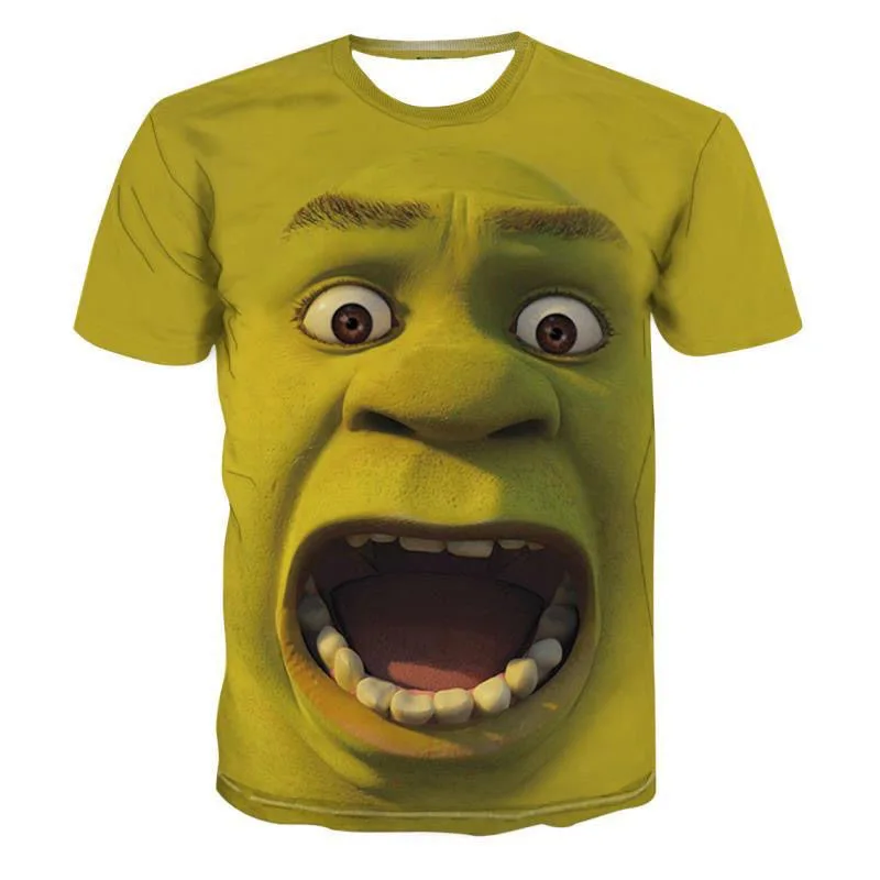 Comical Gorilla Casual Short Sleeve Large Size Shorts Fat Man Set Men's Summer Abstract Green Giant Clothes Ice Silk Home Lei...