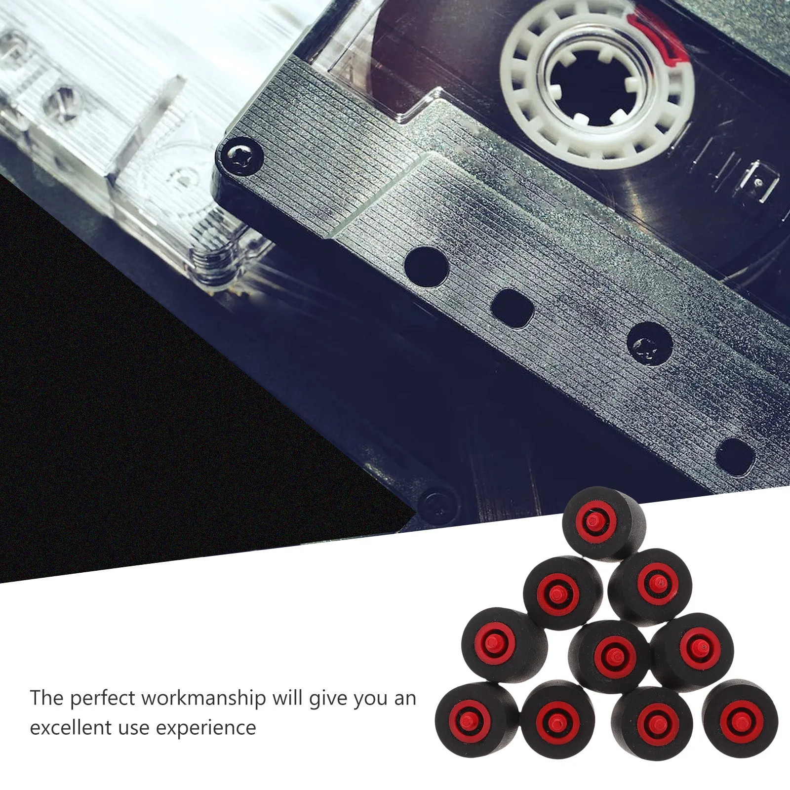 10Pcs Recorder Pinch Roller Plastic Pressure Wheel Pulley Cassette Deck Tape Stereo Player Pinch Roller for Radio Tape