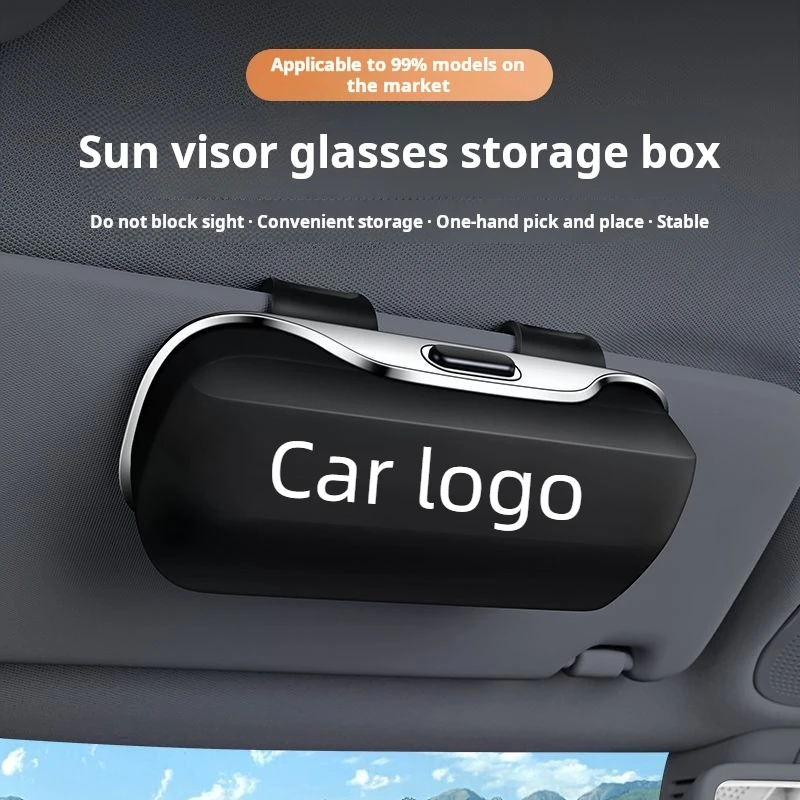 Image of Auto-Brillenetui, multifunktionale Auto-Sonnenblende, Brillen-Clip-Aufbewahrungsbox, Sonnenbrillen, Sonnenbrillenetui, Karte, allgemeines Zubehör