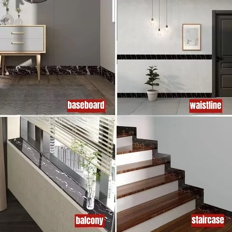 Easy To Install Baseboard Waistline Thickened Foam Self-adhesive Skirting Line Wall Stickers Protects The Corner Home Decoration