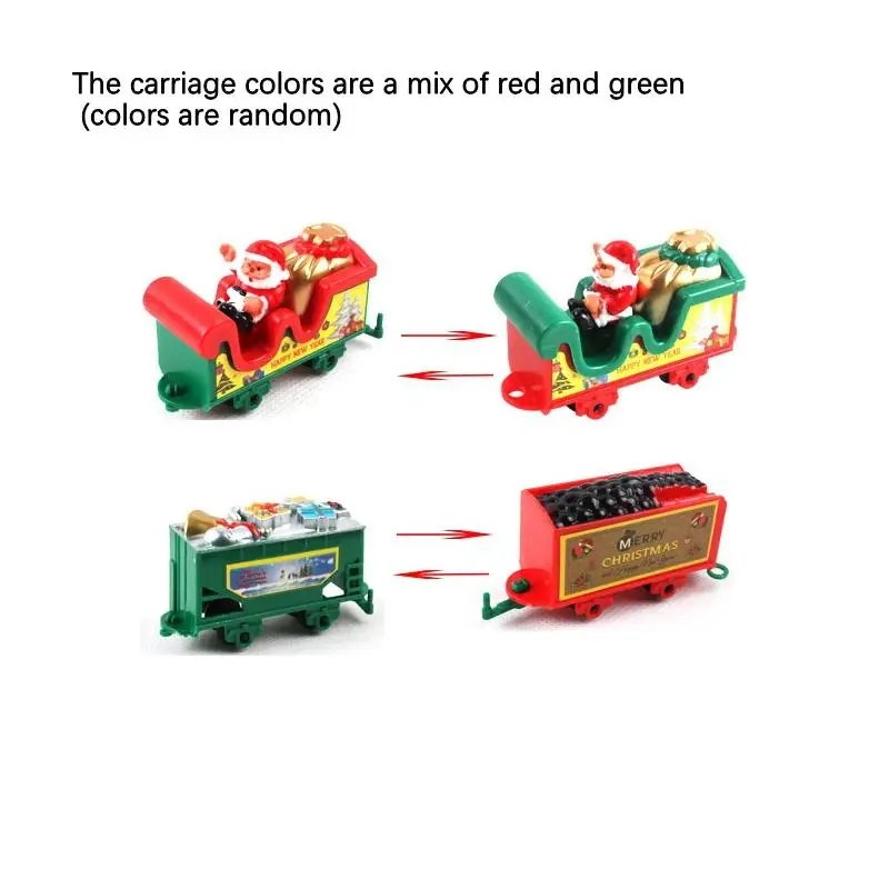مجموعة قطار كهربائي مع شجرة عيد الميلاد - لعبة تعليمية لمسارات السكك الحديدية DIY للأطفال، وديكور حفلات العطلات وهدية عيد الميلاد #5