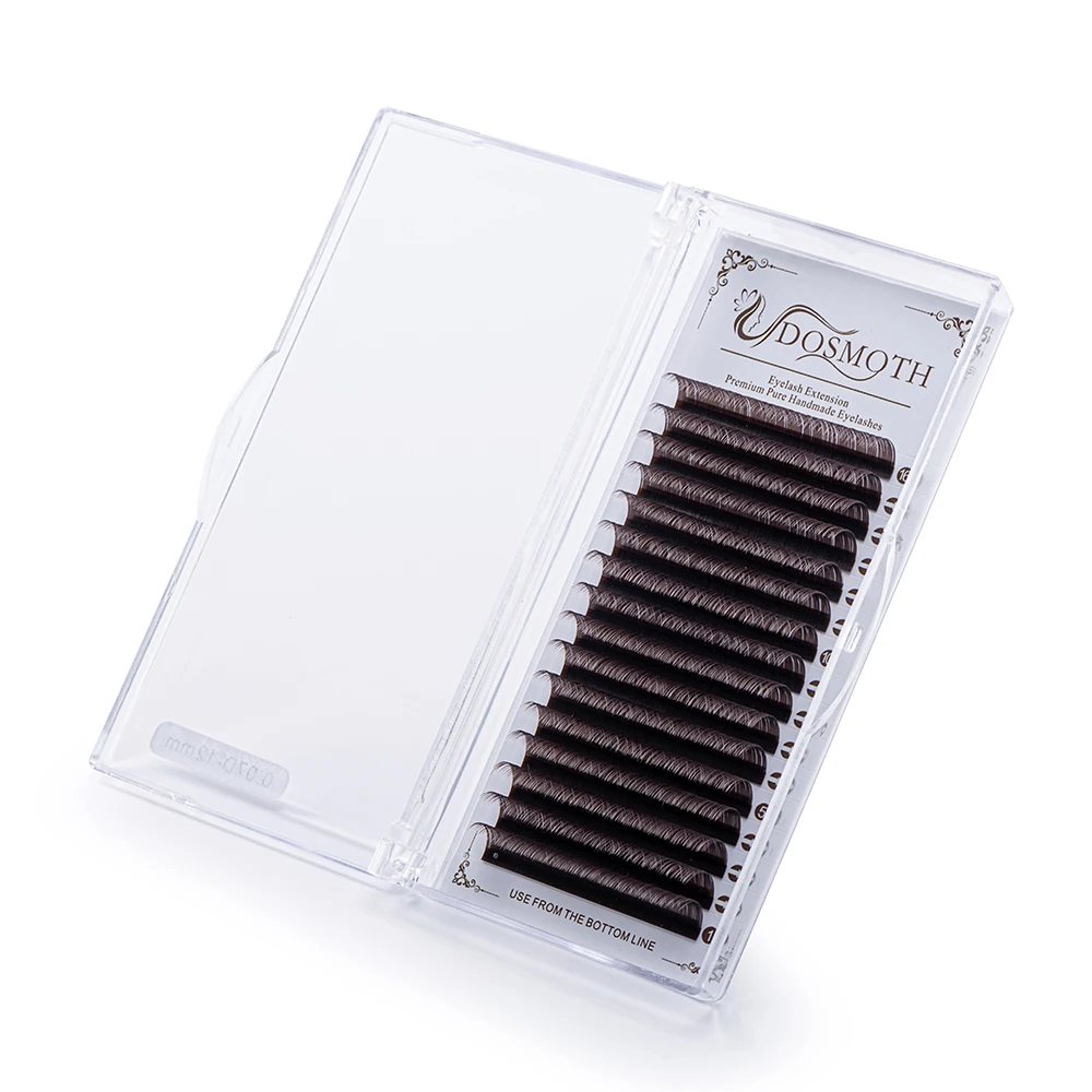 DOSMOTH 0.05/0.07 Dark brown eyelashes, coffee colored 16row lashes  soft eyelash extension, false eyelashes