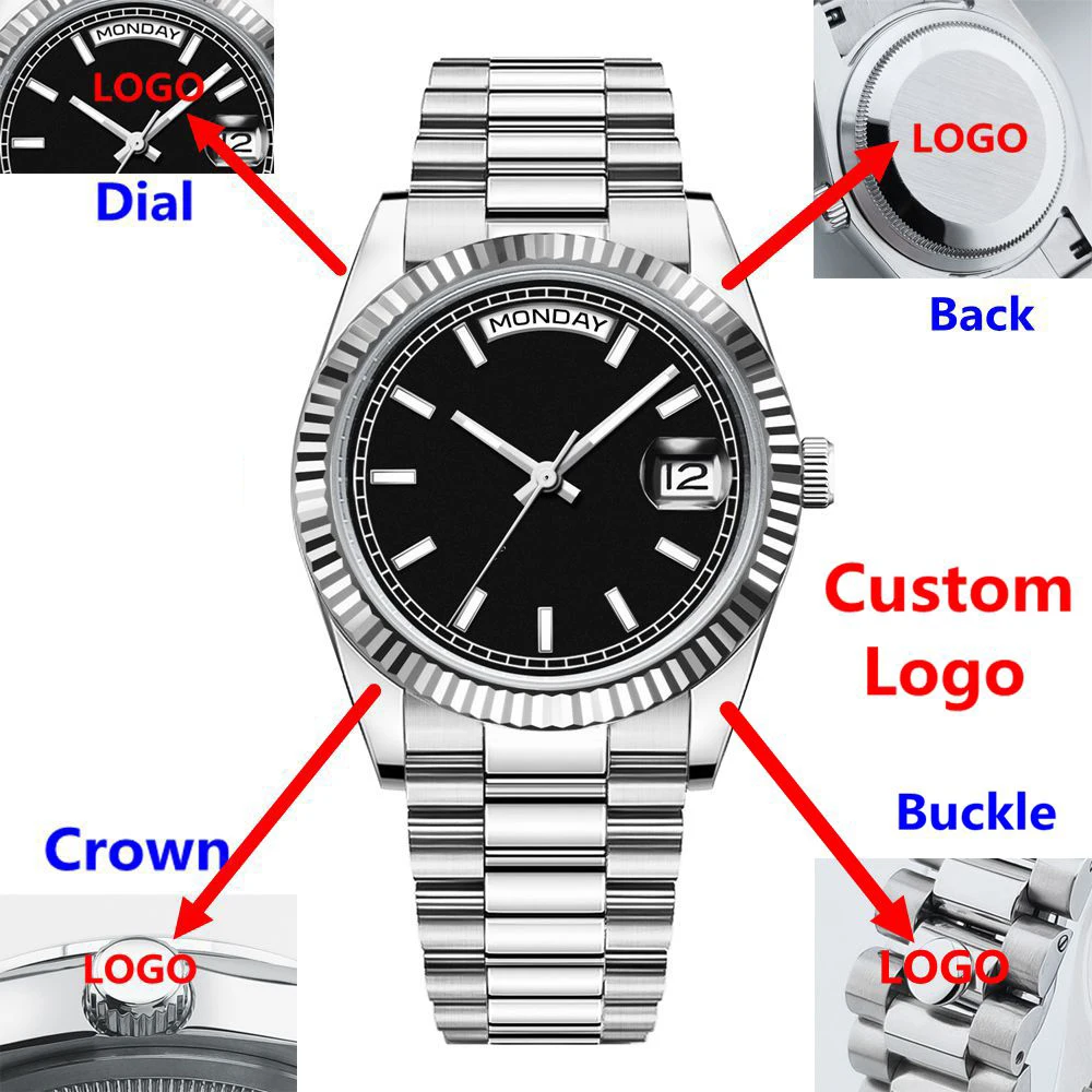 Custom Logo Men Watch luxury nh36/ST1644 Automatic 36MM/39MM Wristwatches Sapphire Waterproof Diving  Date dress Watch Men Reloj
