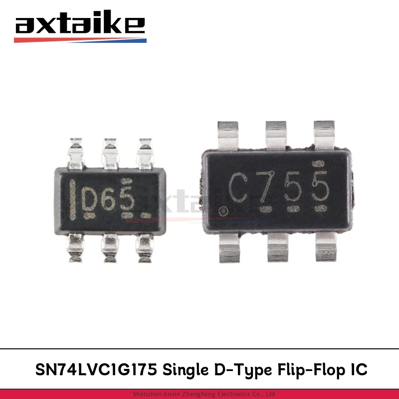 

10PCS SN74LVC1G175DBVR SOT23-6 SN74LVC1G175DCKR SC70-6 C755 C75R D65 D6J D6R Single D-Type Flip-Flop With Asynchronous Clear SMD