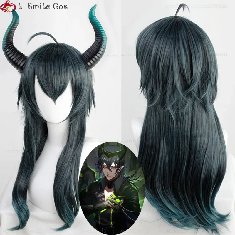 Anime  MALLEUS DRACQMA Cosplay Wig 55cm Long Hair With Horn Heat Resistant Synthetic Party Wigs   Wig Cap