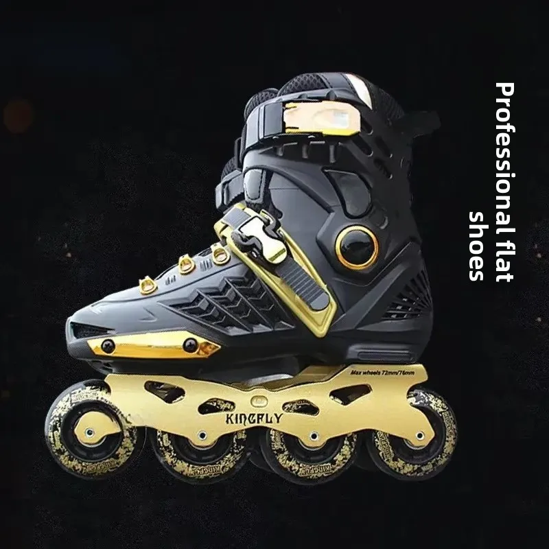 Inline Skates Flat Frame Roller Skates PU Wheels Aluminum Trucks 12 Optional Colors Beginner & Advanced Outdoor Skating Shoes