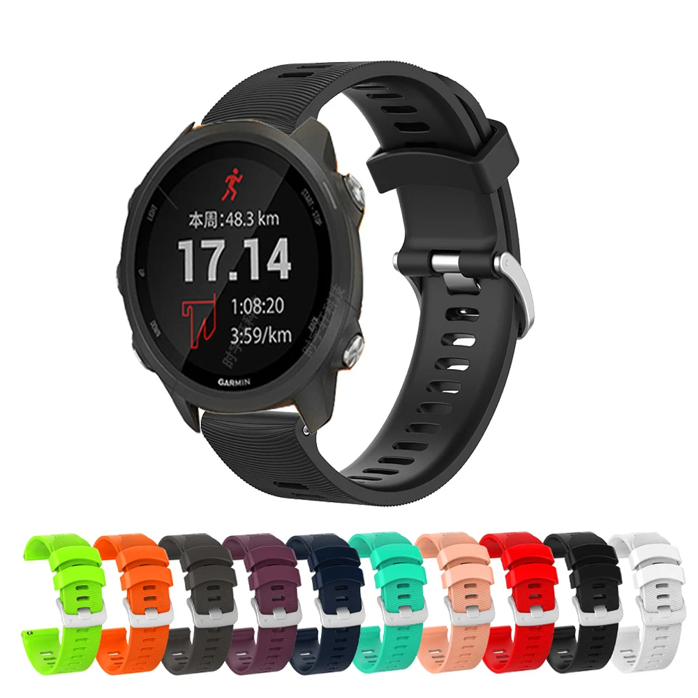 For Garmin 245 Strap Official Style Silicone Watch Band Sports Strap For Forerunner 245M/645/Vivoactive 3/Venu/Venu SQ Bracelet