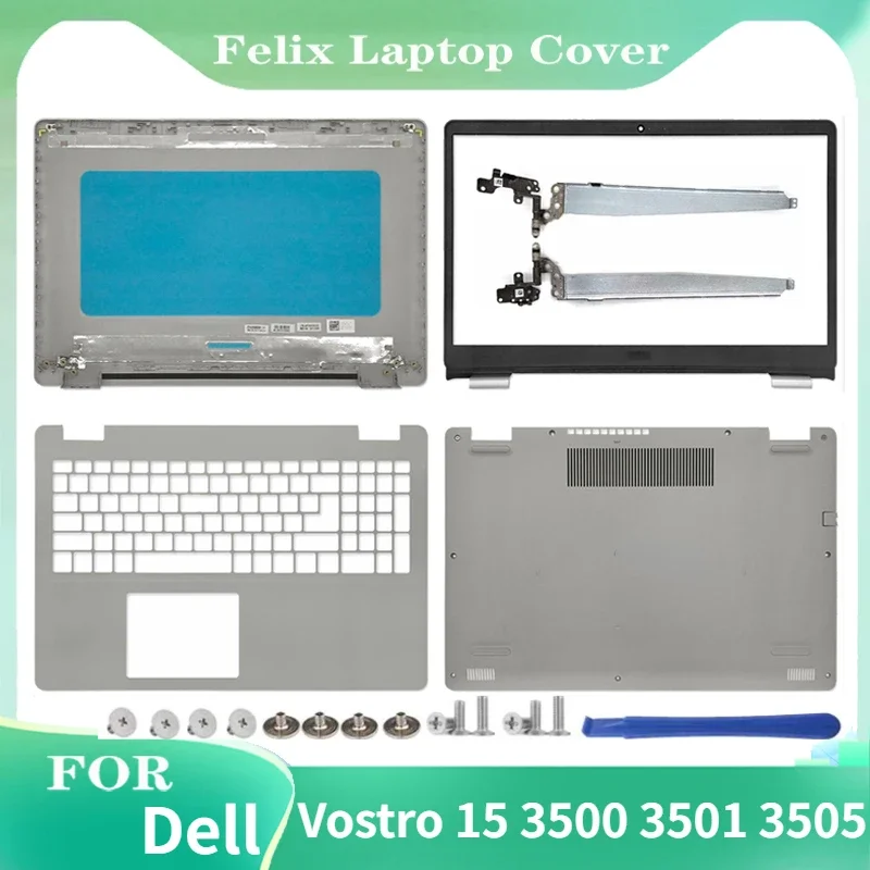 

New Laptop LCD Back Cover For Dell Vostro 15 3500 3501 3505 Series Front Bezel Hinges Palmrest Upper Bottom Case Rear Lid Silver