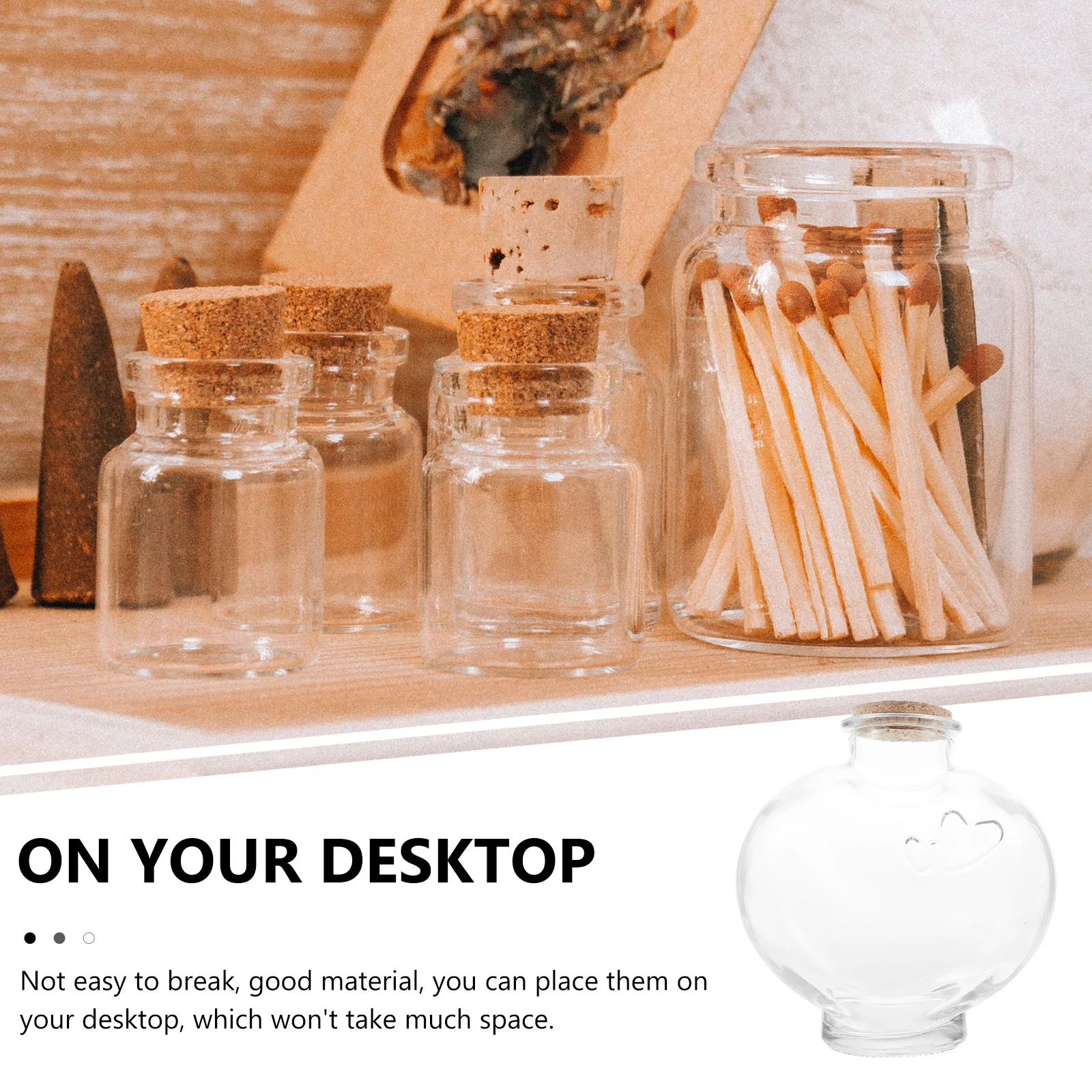 

Empty Wishing Bottle Glass Luck Jar Wooden Cork Diy Storage Container Transparent Creative Gift For Perfume Essential Oil Herbs