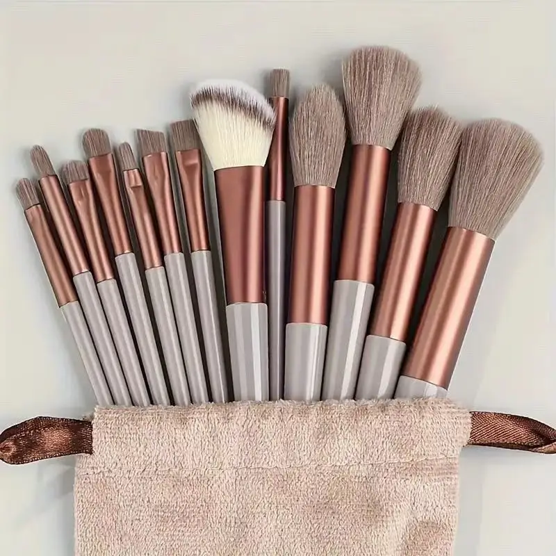 13Makeup Brush Set Four Seasons Green Brown Coffee Color Soft Bristle Non-Shedding Brush Set Eyeshadow Loose Powder