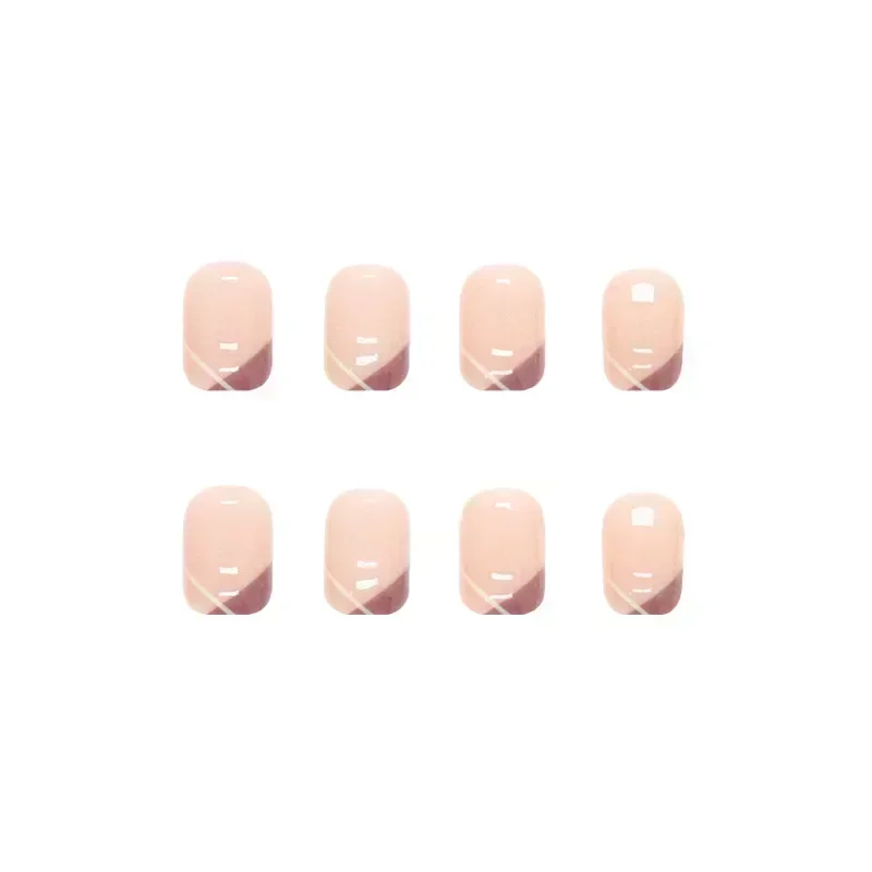 24Pcs/Box Simple Fake Nails Press On  False    Nail Tips With Glue Sticker Nail Set   Nail Art