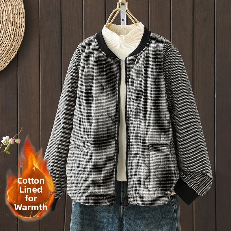 

Slim Fit из чистого хлопка в клетку, женская повседневная легкая длинная куртка Sve irt, осенне-зимняя верхняя одежда Faion, универсальная или...