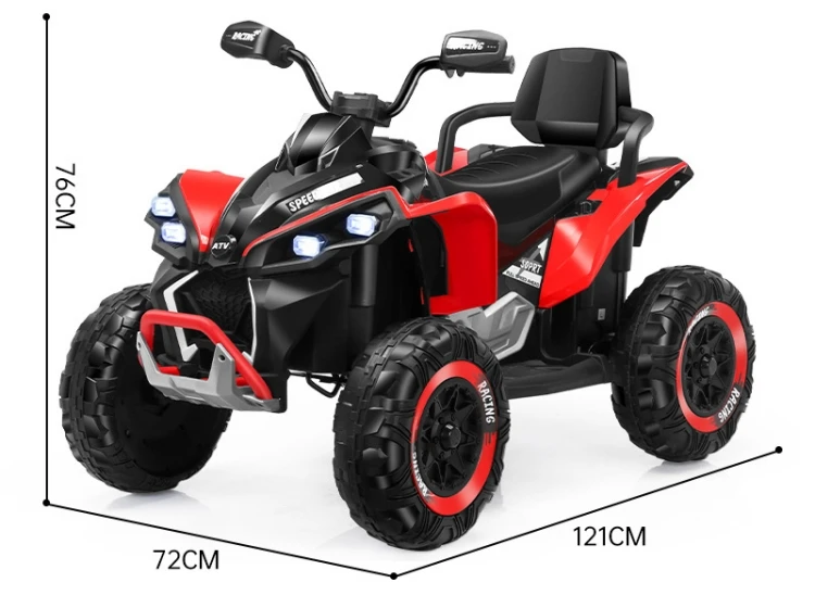 New 12V Kids' Electric Ride-on ATV 4x4 High Quality Large Space Unisex Plastic ATV Car for Children/Babies Aged 5 to 7 Years