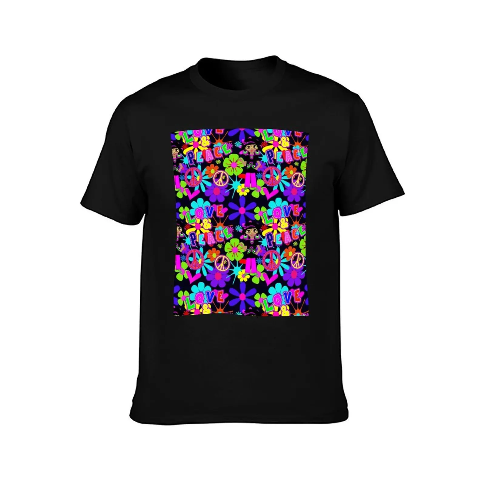 Groovy Hippie Flower Power Love & Peace Colorful 60's Retro Pattern T-Shirt Holiday Outdoor T-Shirt