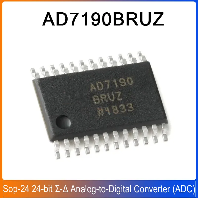 AD7190BRUZ Sop-24 AD7190BRUZ-REEL AD7190BRU AD7190 BRUZ 4.8KHz 24-bit Σ-Δ Analog-to-Digital Converter (ADC)