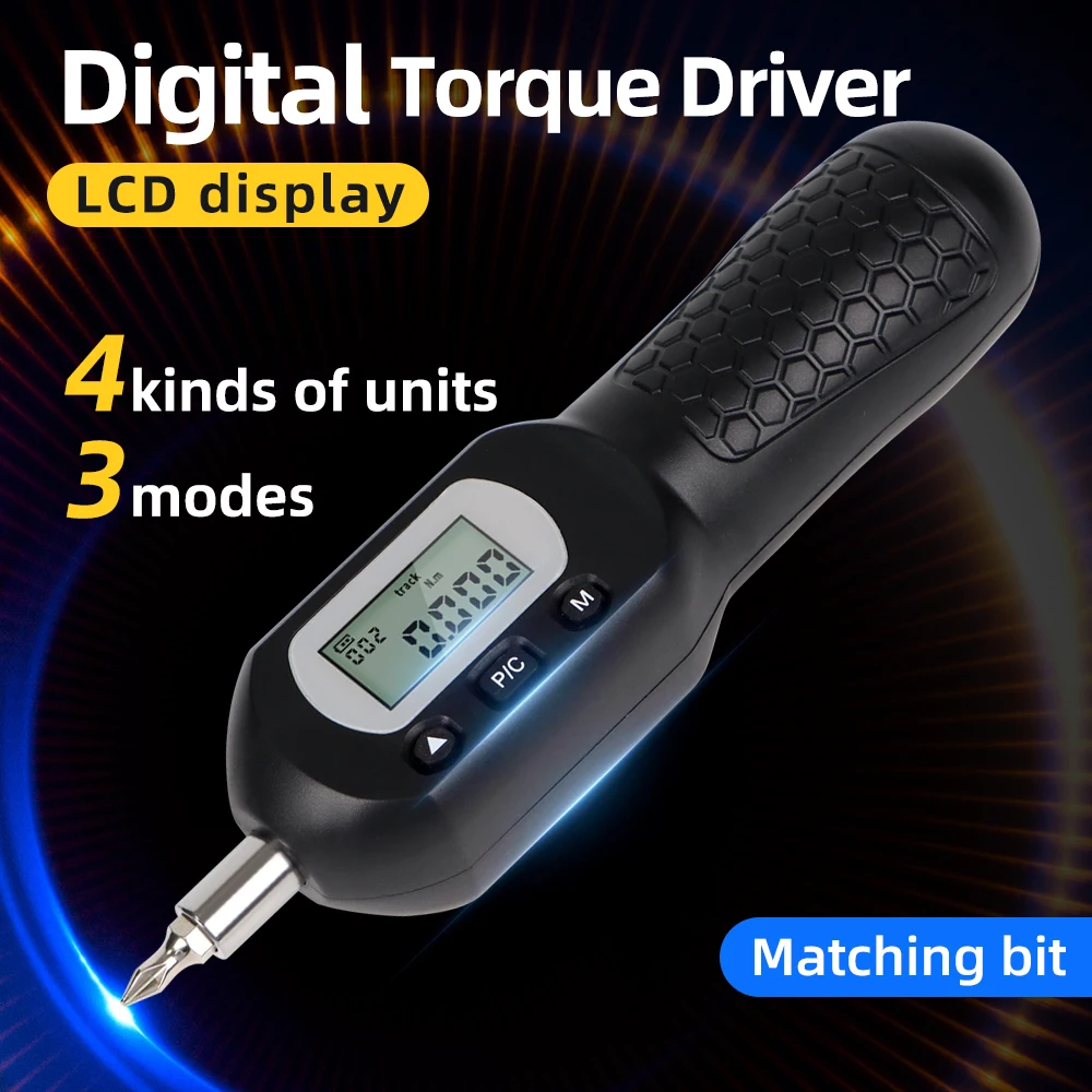 

ANS-Y-4 1/4" Digital Torque Screwdriver with 10 Bits Head Set Preset Torque Driver Screwdriver Beep Alarm High Precision