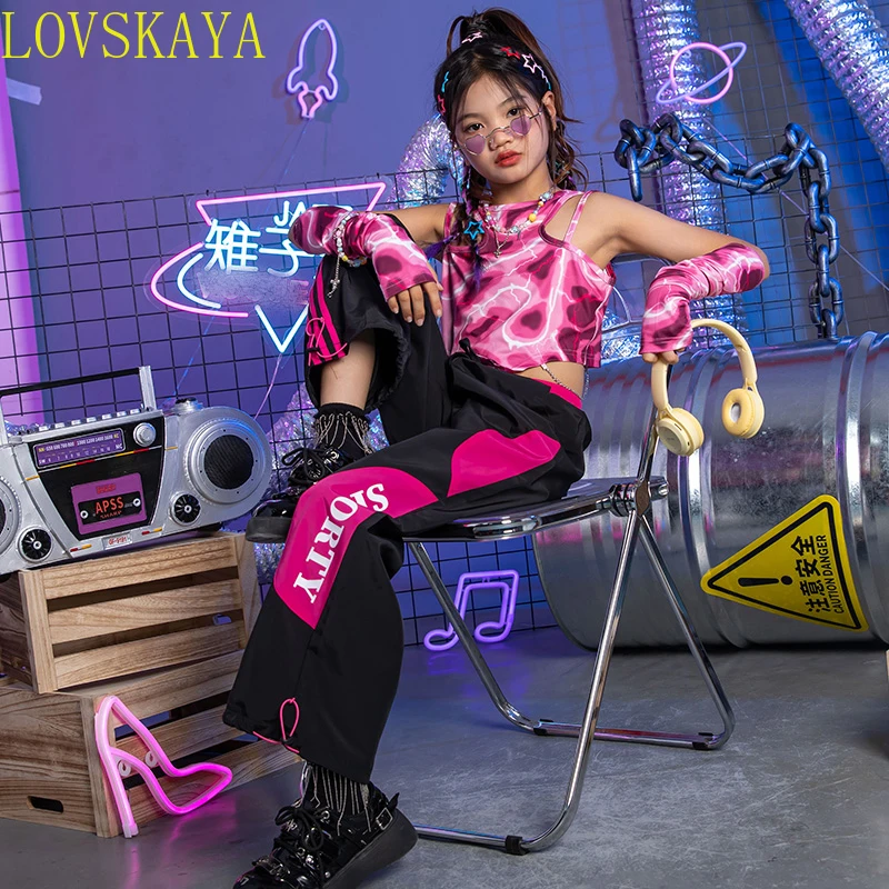 Ropa de actuación de pasarela de baile de jazz para niños, ropa de ajuste suelto para niñas, ropa de Carnaval de baile callejero, moda