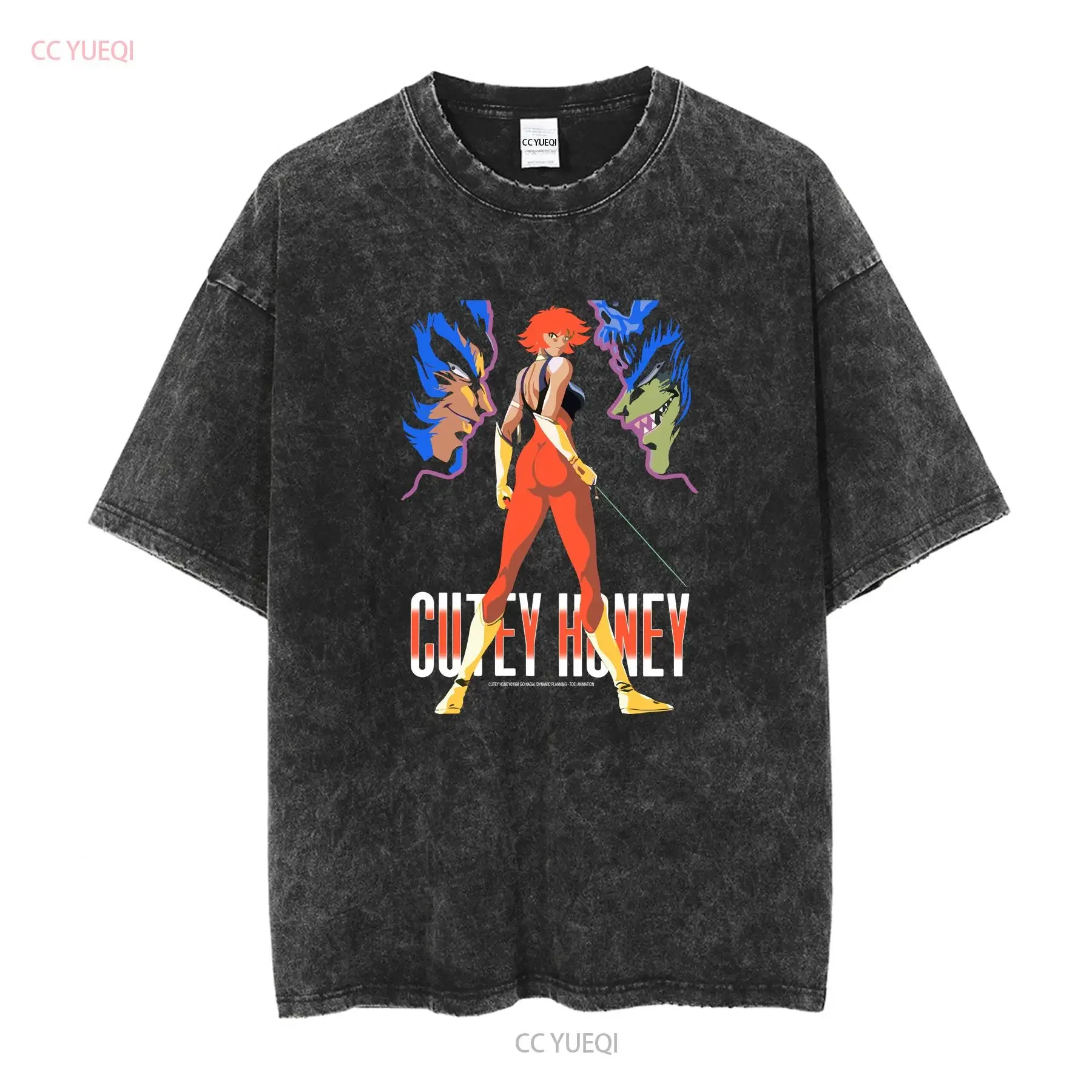 Gem Cutie Honey Xl Vintage T Shirt vintage Washed graphic Stretched Versatile Unisex Casual designer clothes Breathable homme