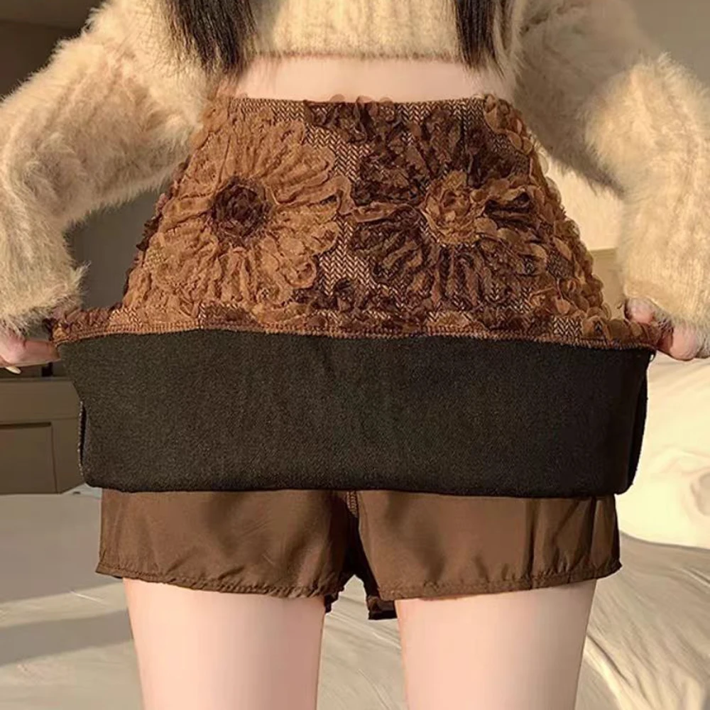 High-waisted a-word skirt for women's autumn 2025 new retro three-dimensional flower design sense, thin hip-wrapped short skirt