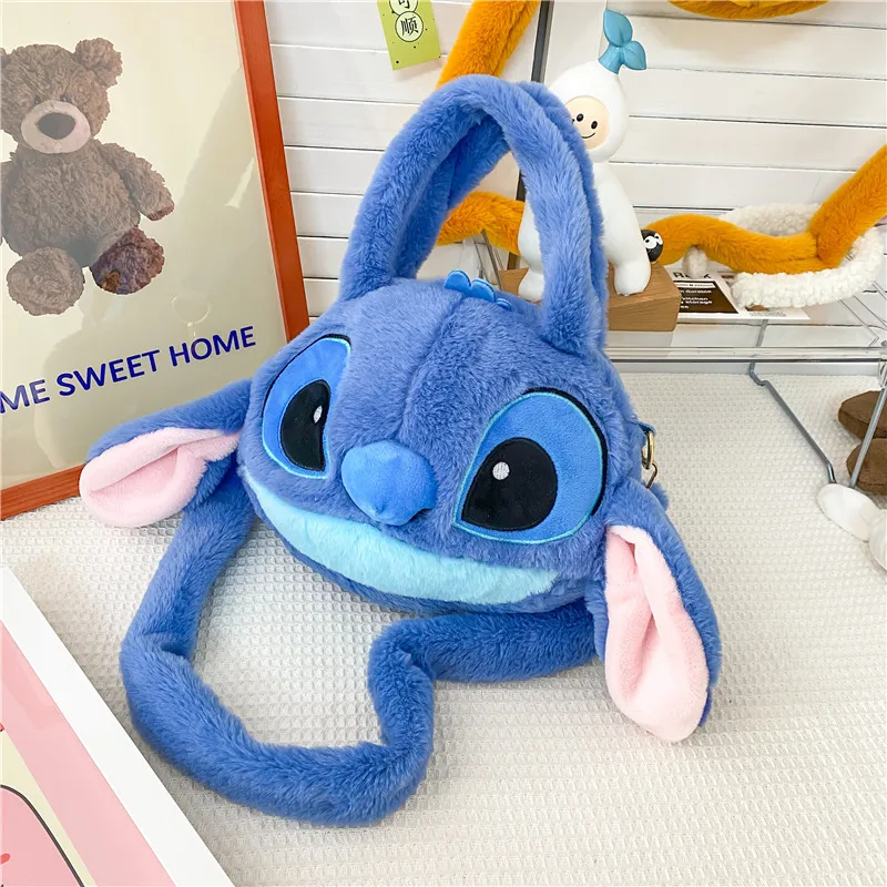 Disney Winnie Tigger Lilo&Stitch  Plush Purse Anime kawaii knapsack Doll Toys One Shoulder Messenger Bag For Girls birthday Gift