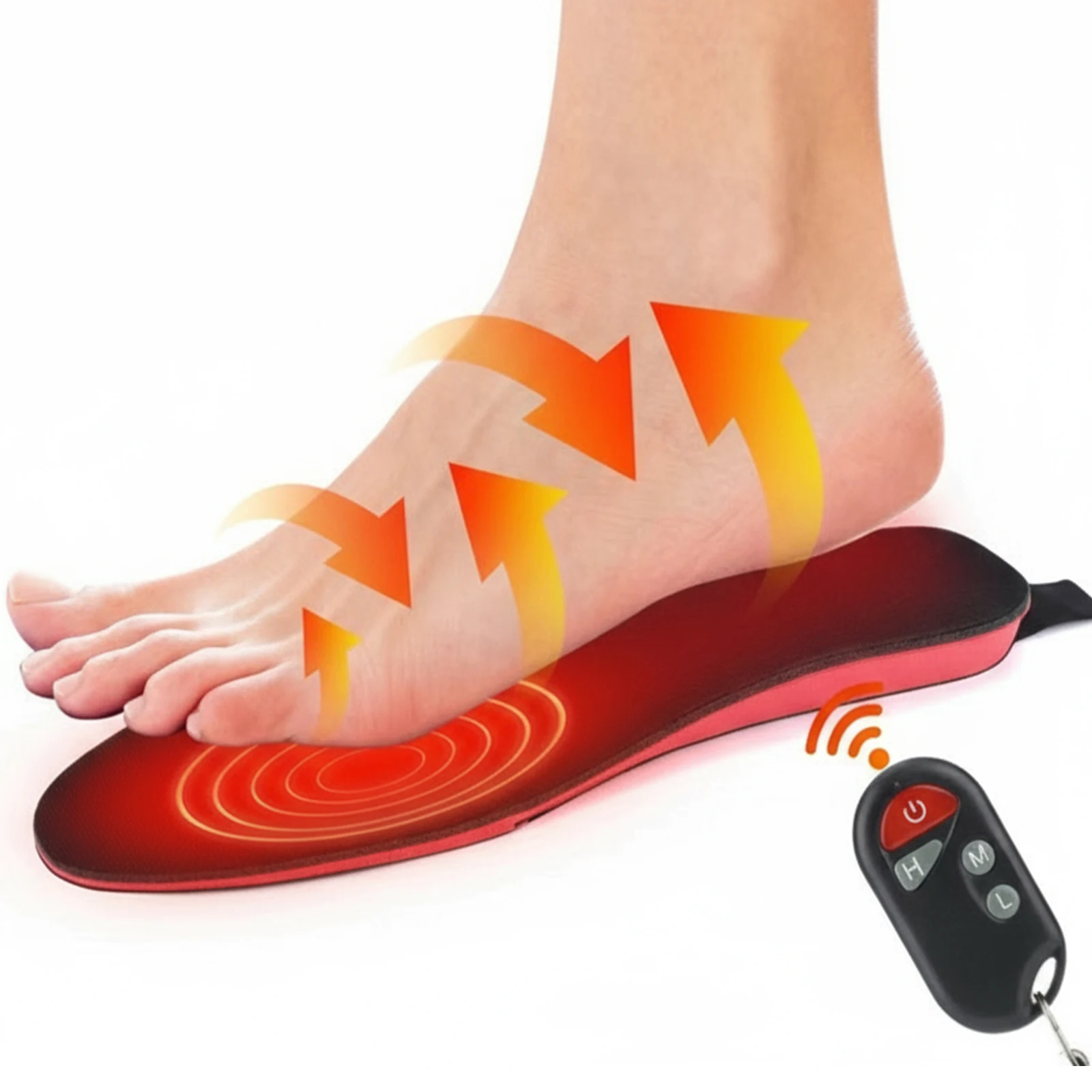 

Foot Warmer 3-Temperature Adjustable Electric Heated Plantar Insoles with Remote Heated Insoles for Hunting Fishing Hiking