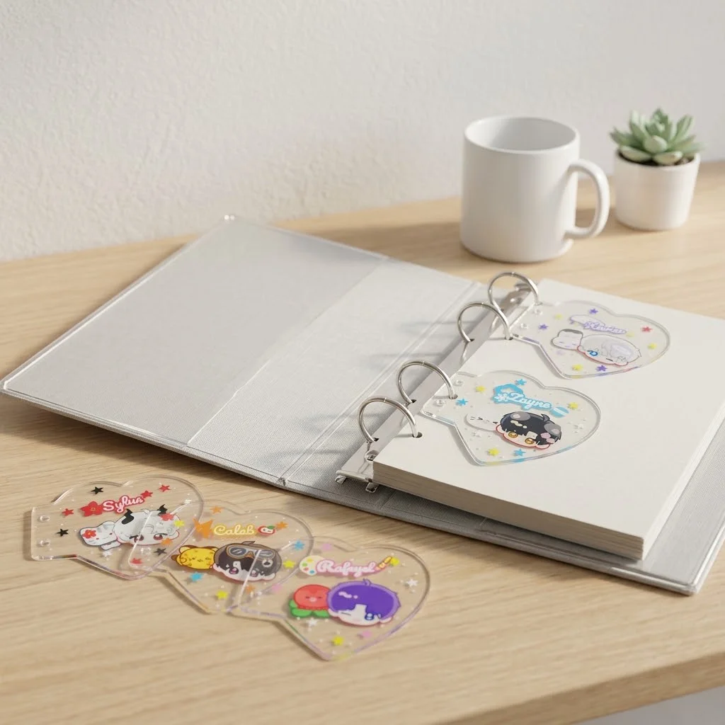 Love and Deepspace Heart Acrylic Bookmark Set Of 5 Sylus Zayne Transparent Page Guard Loose Leaf Binder Ring Notebook Gift