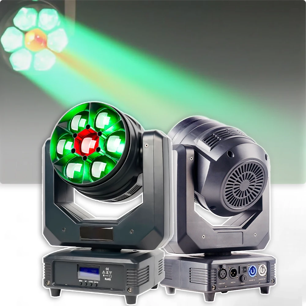 LED 7x40W Bee Eye Moving Head Light Wash Zoom Stage Effect Lights For DJ Disco Party Nightclub Dance Floor Wedding