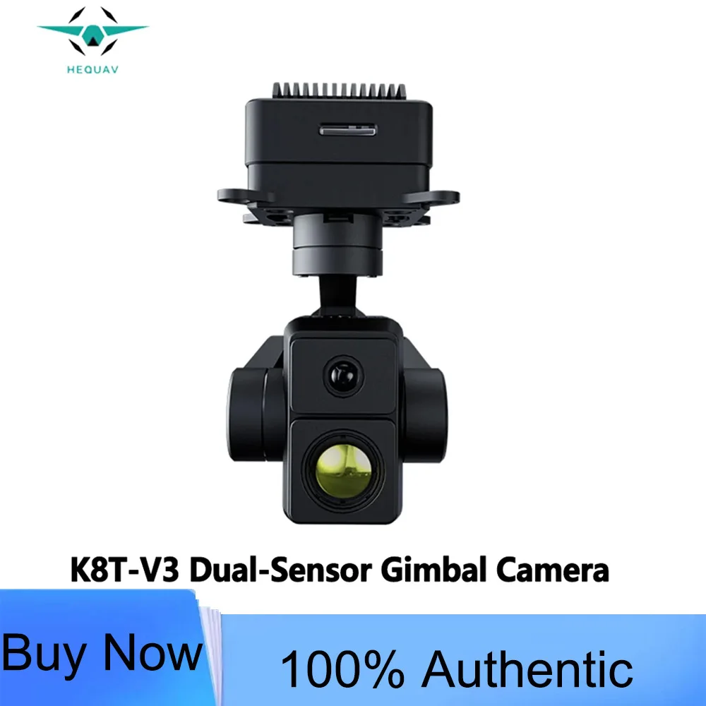 HEQUAV K8T-V3 Dual-Sensor Drone Camera 147g Lightweight 3-Axis Thermal Imaging Gimbal 640x512 48MP 4K Video