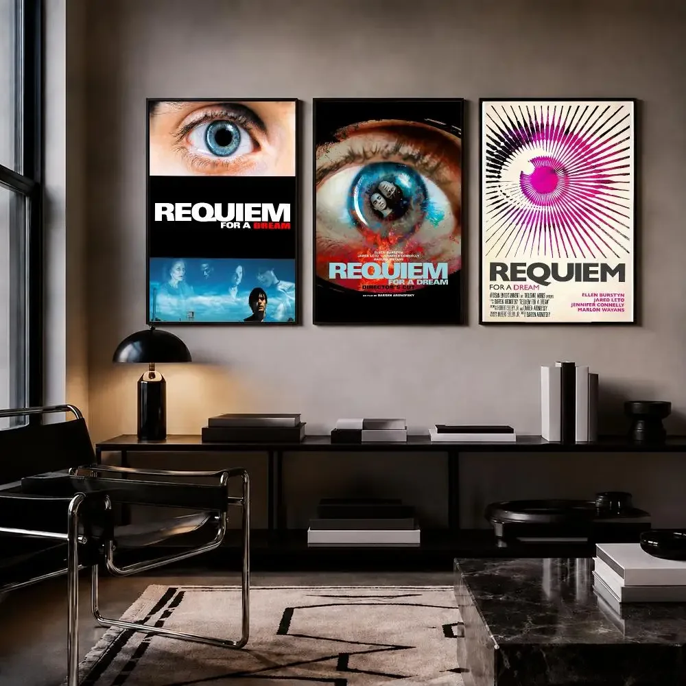 Movie R-Requiem for a Dream Poster Trendy HD PP Paper Waterproof Wall Art Print for Bedroom Living Room Decor