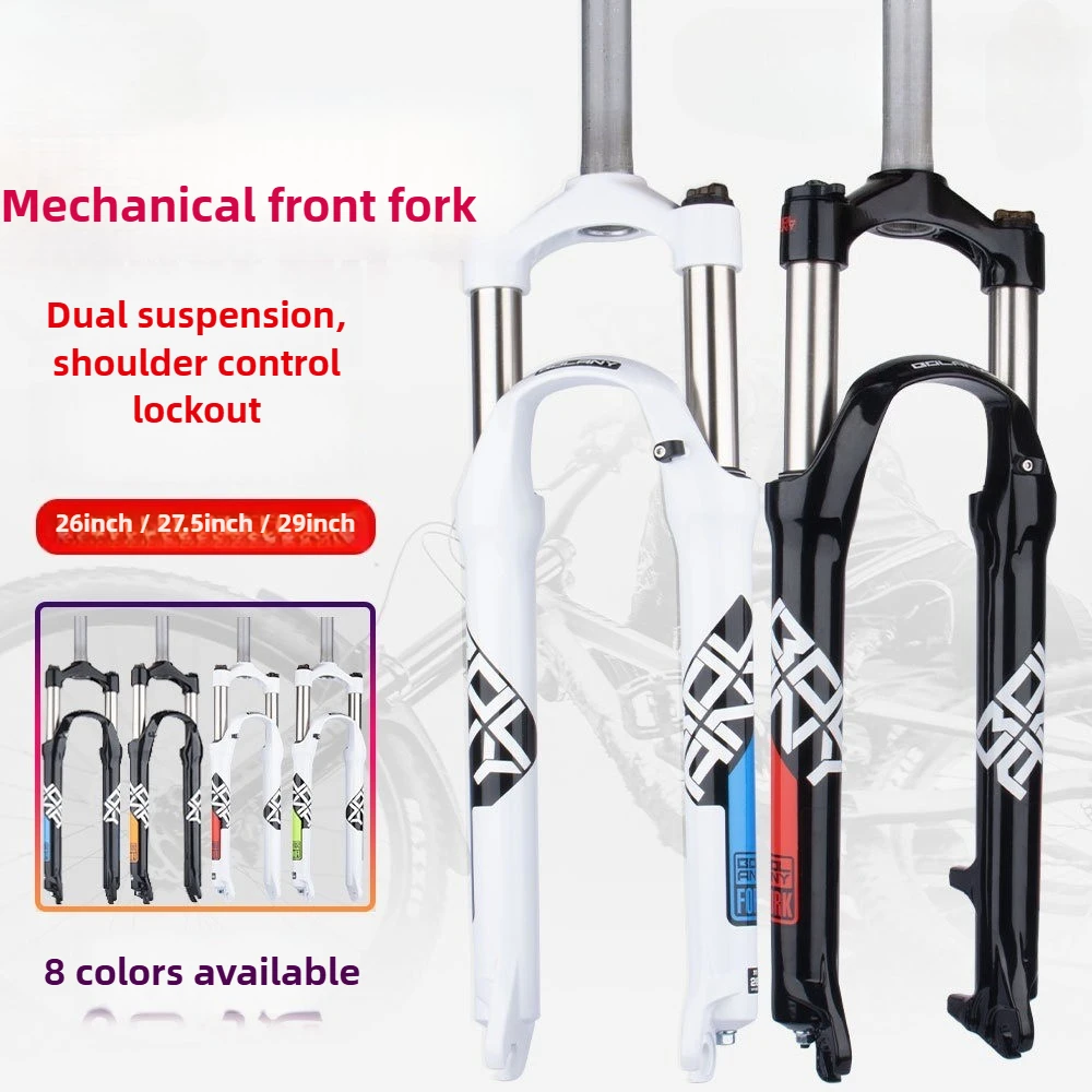 

Bolany MTB Forks, Bike Suspension Coil Spring Fork-Metal Material, 26/27.5 Inch Compatible with Men's Bicycles,Bike Parts
