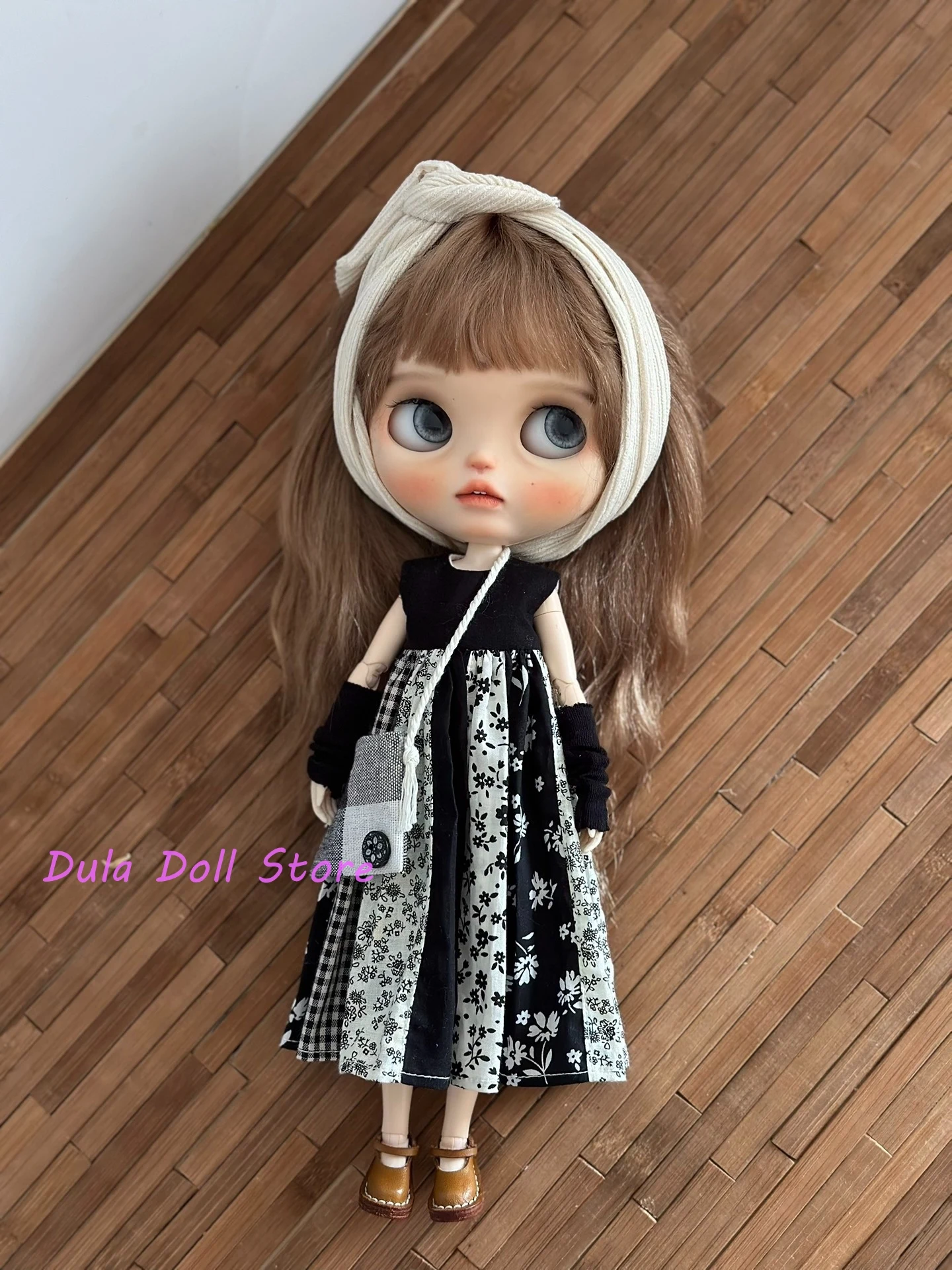 Dula Doll Clothes Dress Literary black and white dress set Blythe ob24 ob22 Azone Licca ICY JerryB 1/6 Bjd Doll Accessories