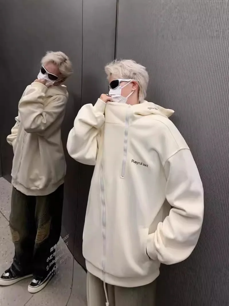 

Мужские худи-пальто с капюшоном: Новинка для весеннего сезона, эффектный дизайн для презентаций, офиса и делового стиля, повседневная модная верхняя одежда для зрелых мужчин