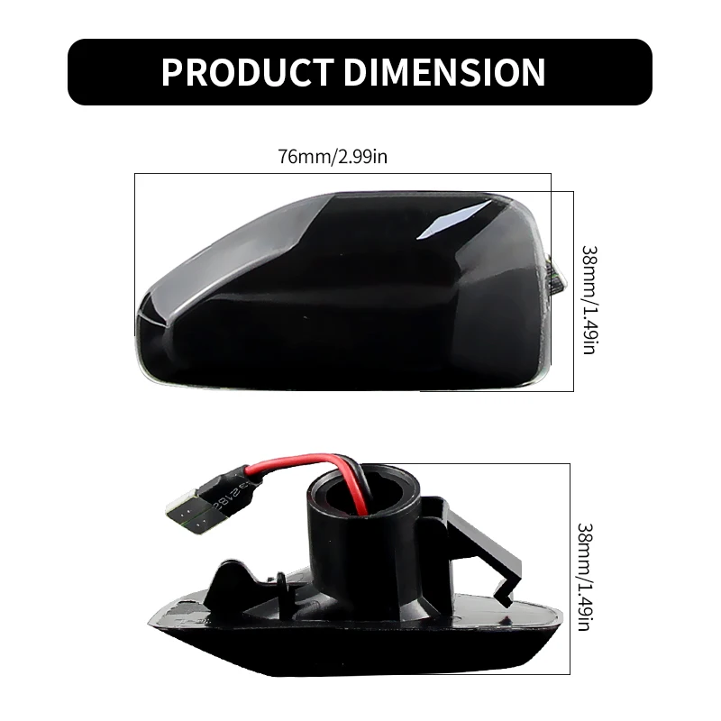 2PCS LED Side Marker Lights Canbus ​For Renault Sandero Stepway 2014-2020 Dacia Duster 2017-22 Turn Signal Lamps Car Accessories