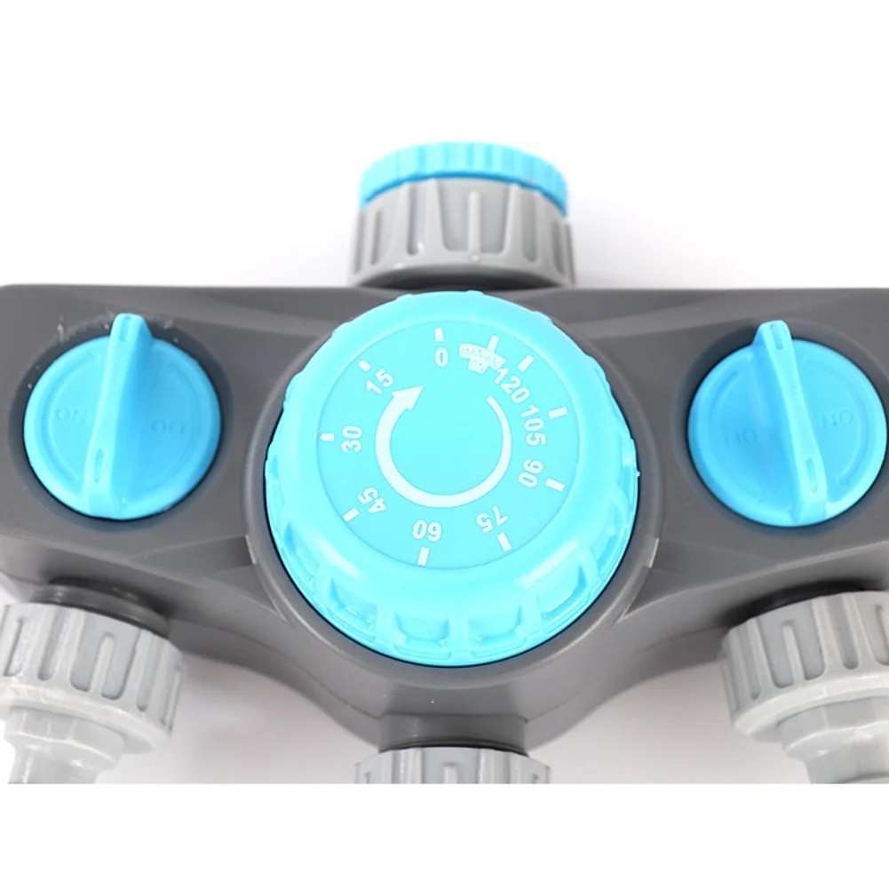 Programmable Three-Outlet Diverter for Garden Watering with Timer-Based Scheduling and Manual Valve Override Option
