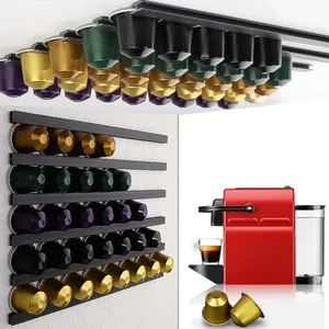 حامل كبسولات القهوة العالمي DIY مع مادة لاصقة ، منظم كبسولات نسبريسو فيرتو ، كبسولات تخزين مقهى ل Dolce Gusto ، 6 قطع لكل مجموعة أعلى 10 مبيعات لصانع القهوة بالكبسولات العالمية - No5